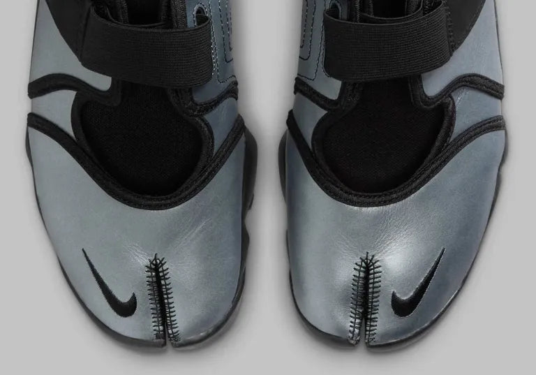 Nike Air Rift “ninja” Leather Sneaker in Metallic Silver/Black