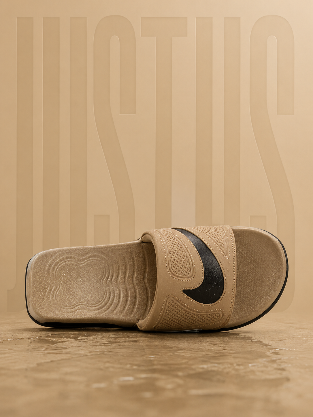 NIKE AIR MAX CIRRO SLIDE SANDALS KHAKI BLK