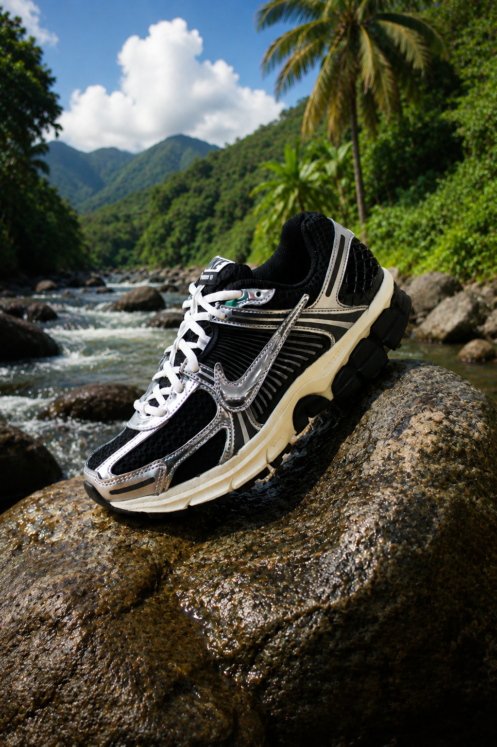 NIKE ZOOM VOMERO 5 "BLACK/CHROME-METALLIC SILVER"