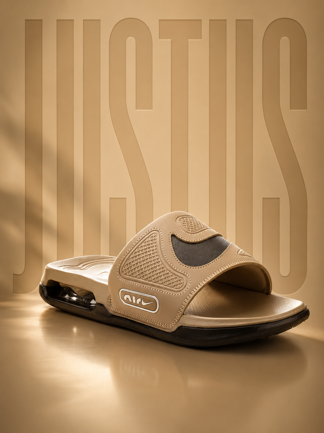 NIKE AIR MAX CIRRO SLIDE SANDALS KHAKI BLK