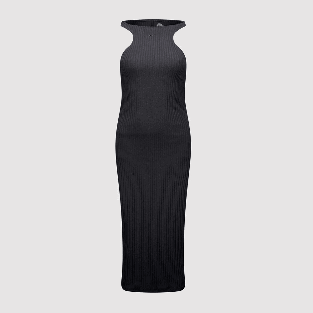 strapless open back dress Green Ribbed Midi Dress main image 1