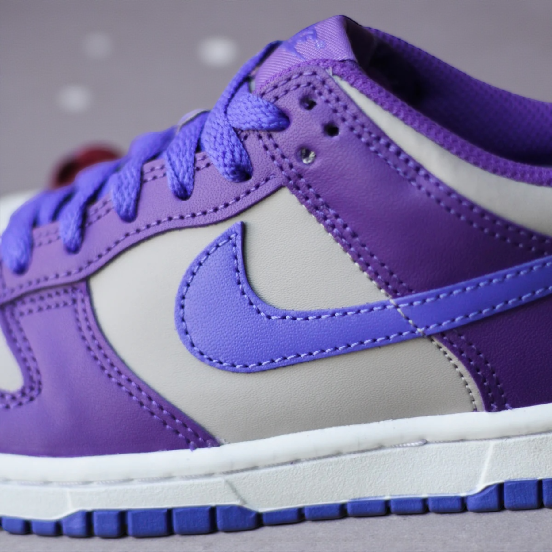 NIKE DUNK LOW (GS) "COLLEGE GREY/PERSIAN VIOLET-WILD GRAPE"
