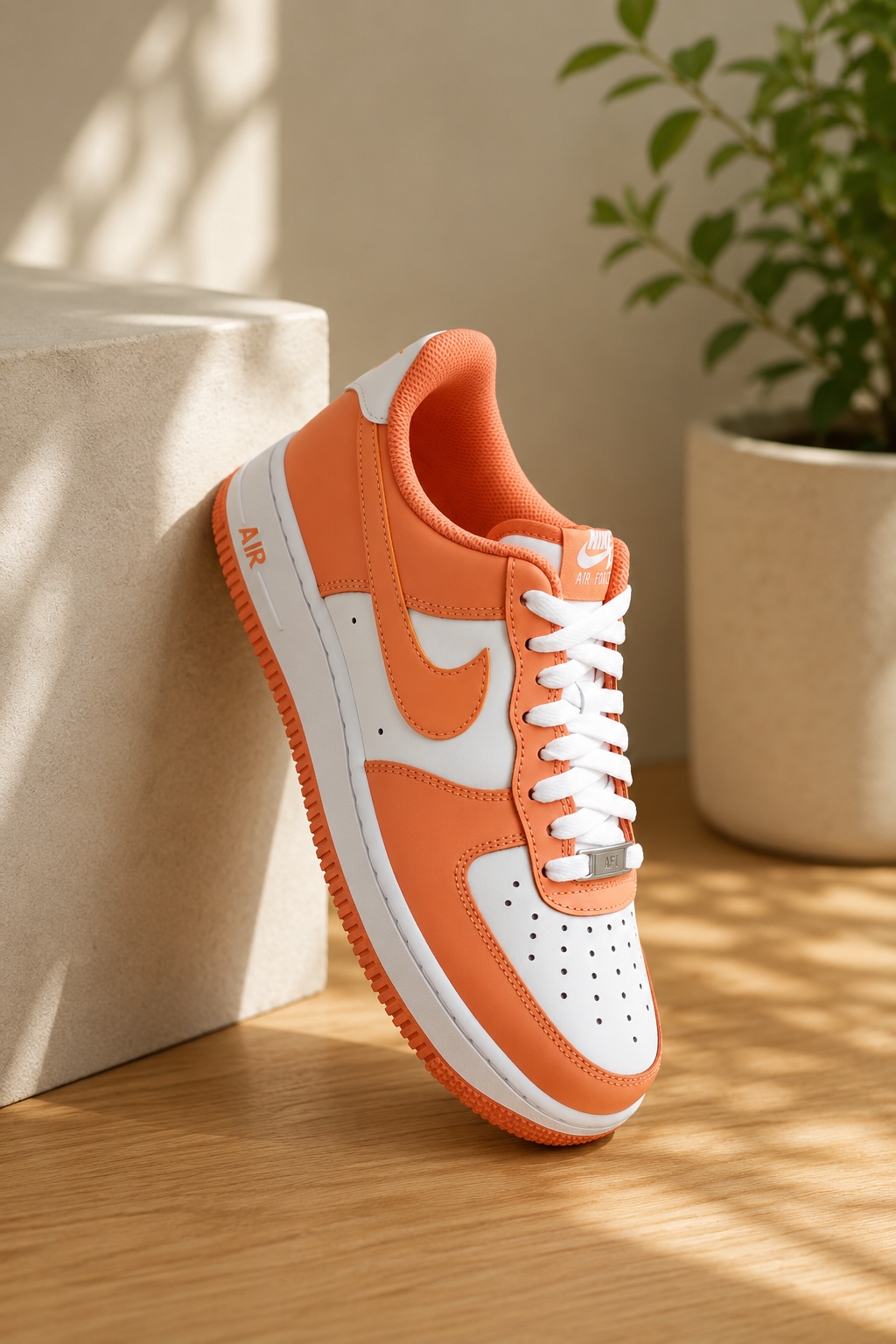 NIKE AIR FORCE 1 ‘07 "WHITE/ORANGE FROST-WHITE"