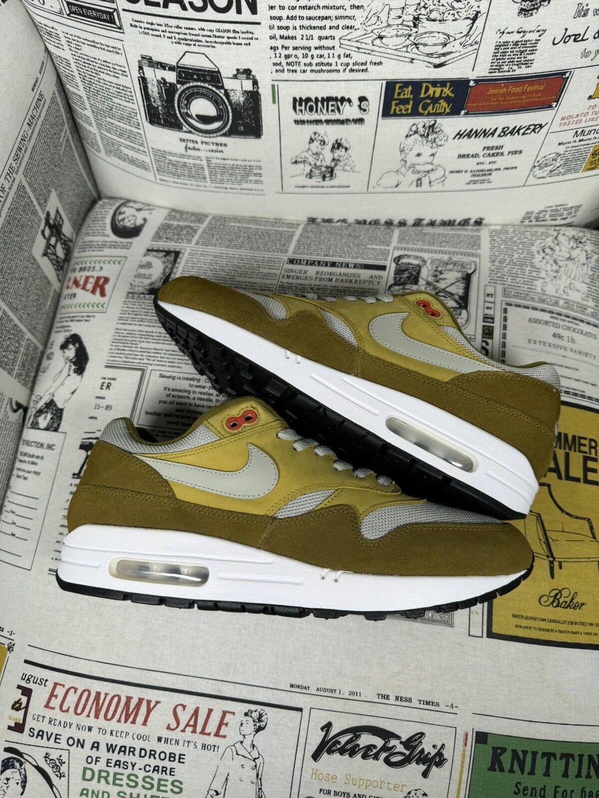 Pack Nike Air Max 1 Curry (vert olive)