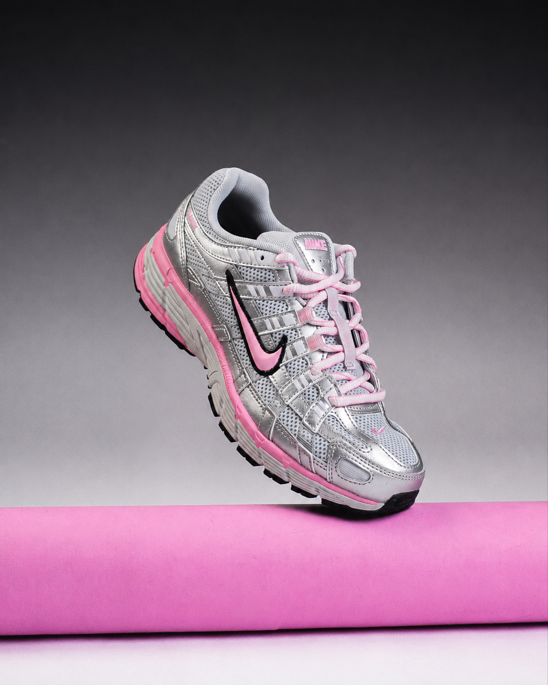 NIKE P-6000 "PURE PLATINUM/PINK RISE-METALLIC SILVER" WOMEN