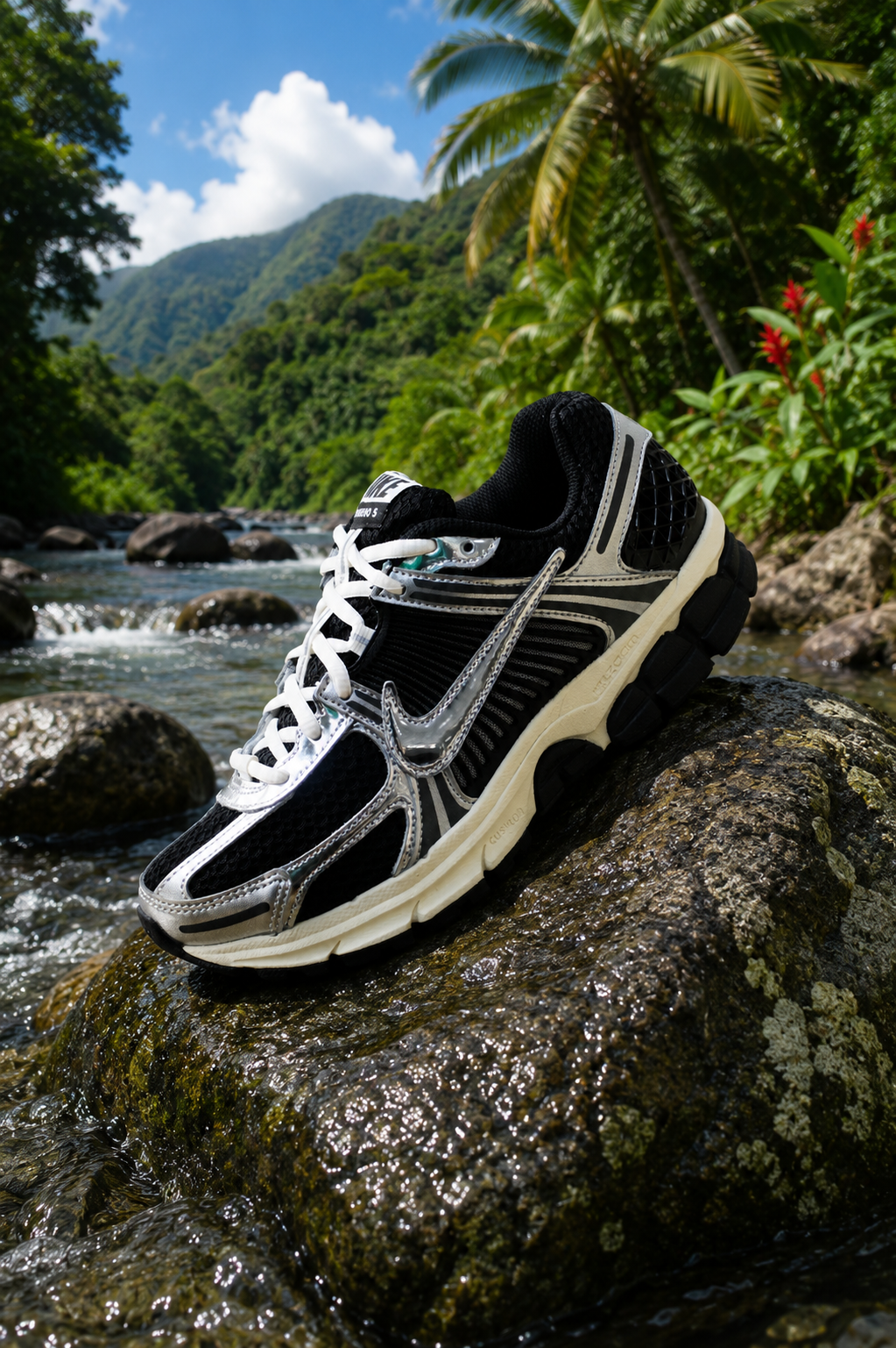 NIKE ZOOM VOMERO 5 "BLACK/CHROME-METALLIC SILVER"