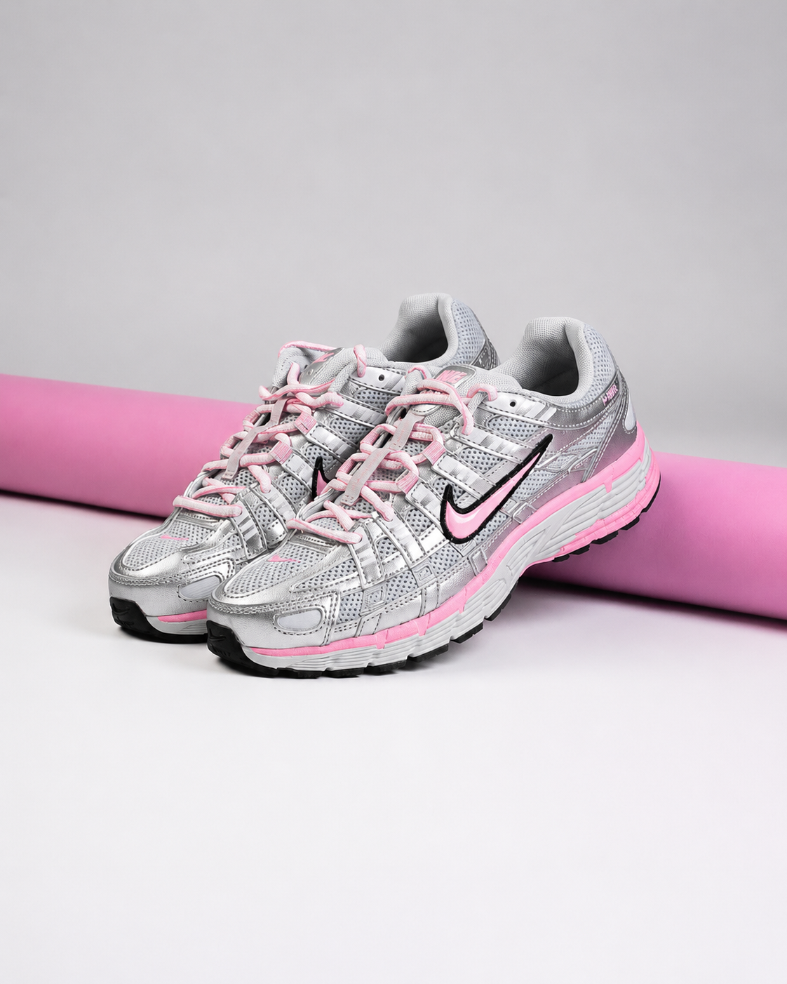 NIKE P-6000 "PURE PLATINUM/PINK RISE-METALLIC SILVER" WOMEN