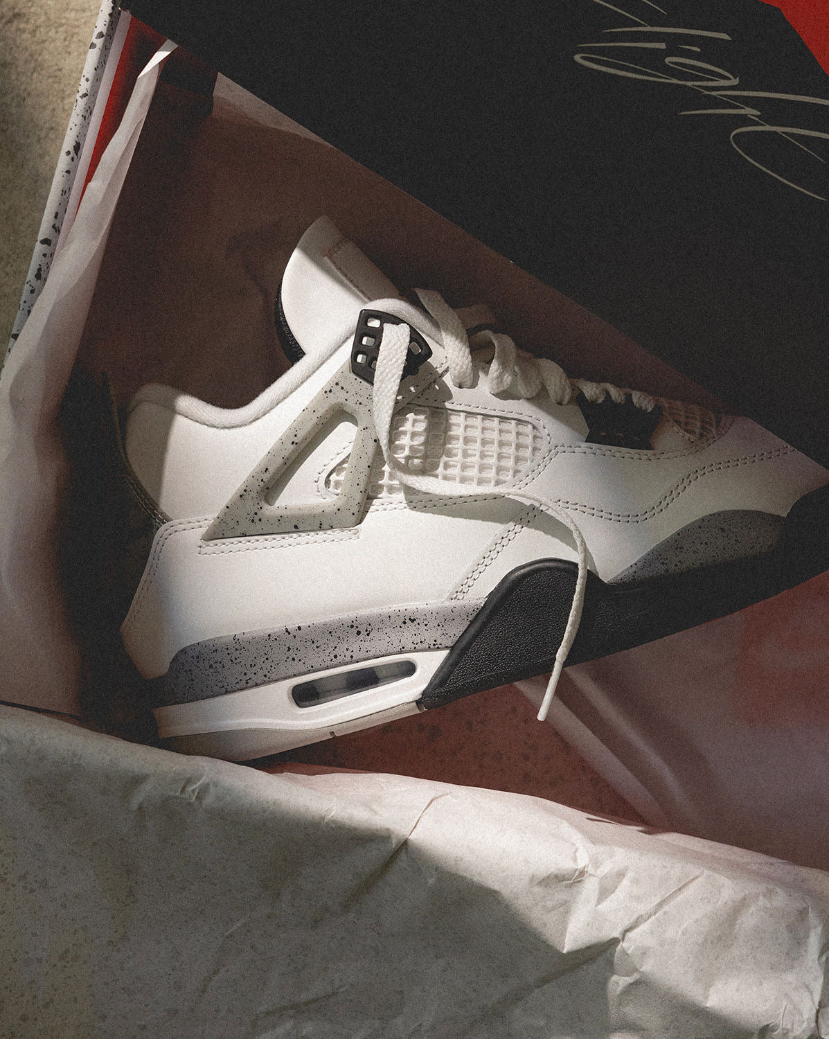 MENS JORDAN AIR JORDAN 4 RETRO OG 'WHITE CEMENT'
