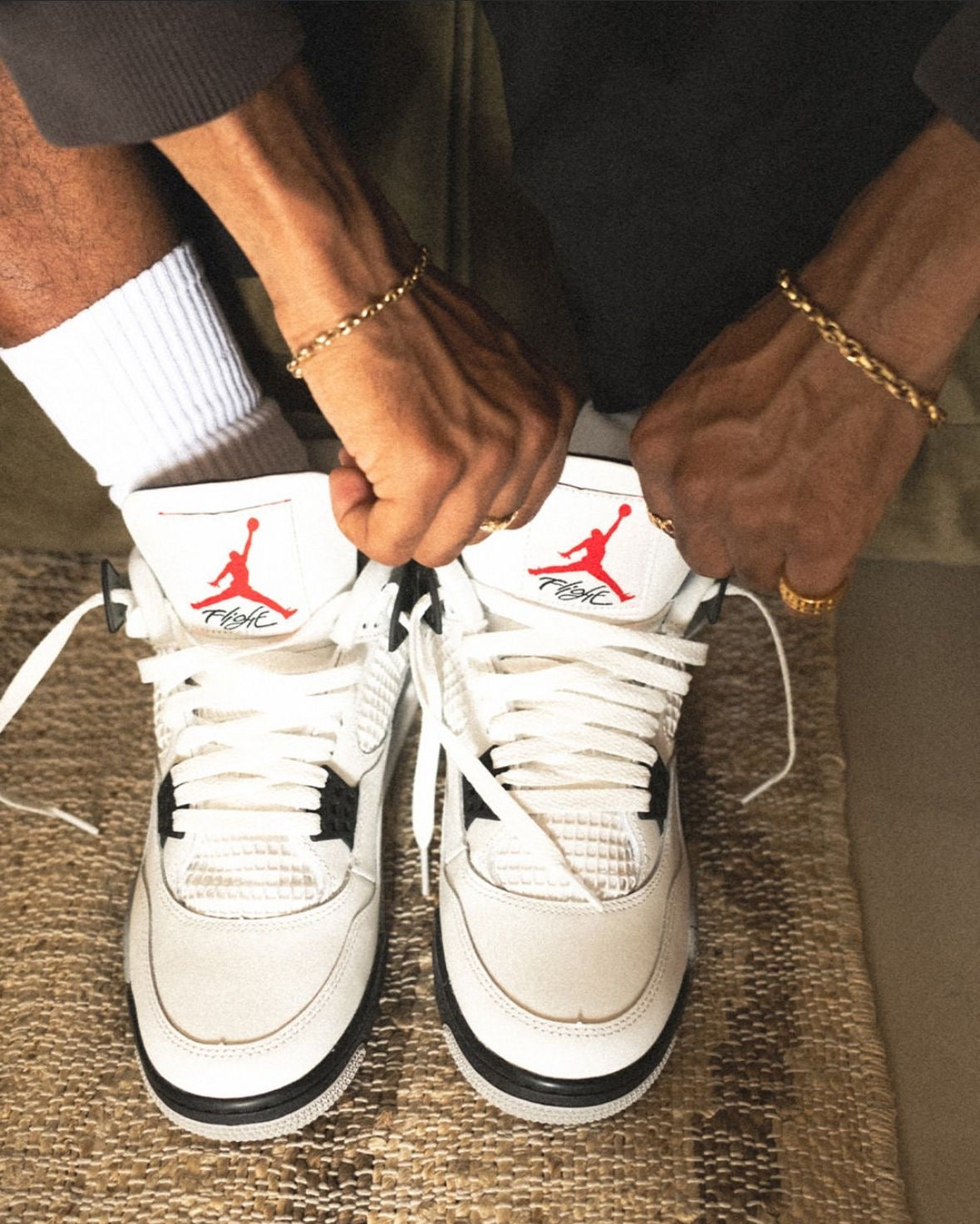 MENS JORDAN AIR JORDAN 4 RETRO OG 'WHITE CEMENT'