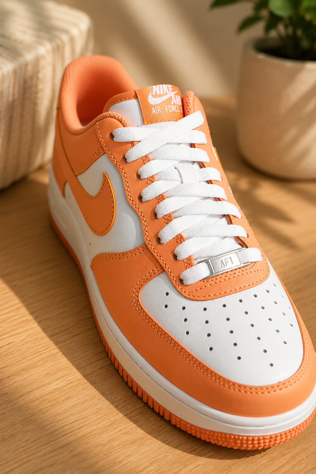 NIKE AIR FORCE 1 ‘07 "WHITE/ORANGE FROST-WHITE"