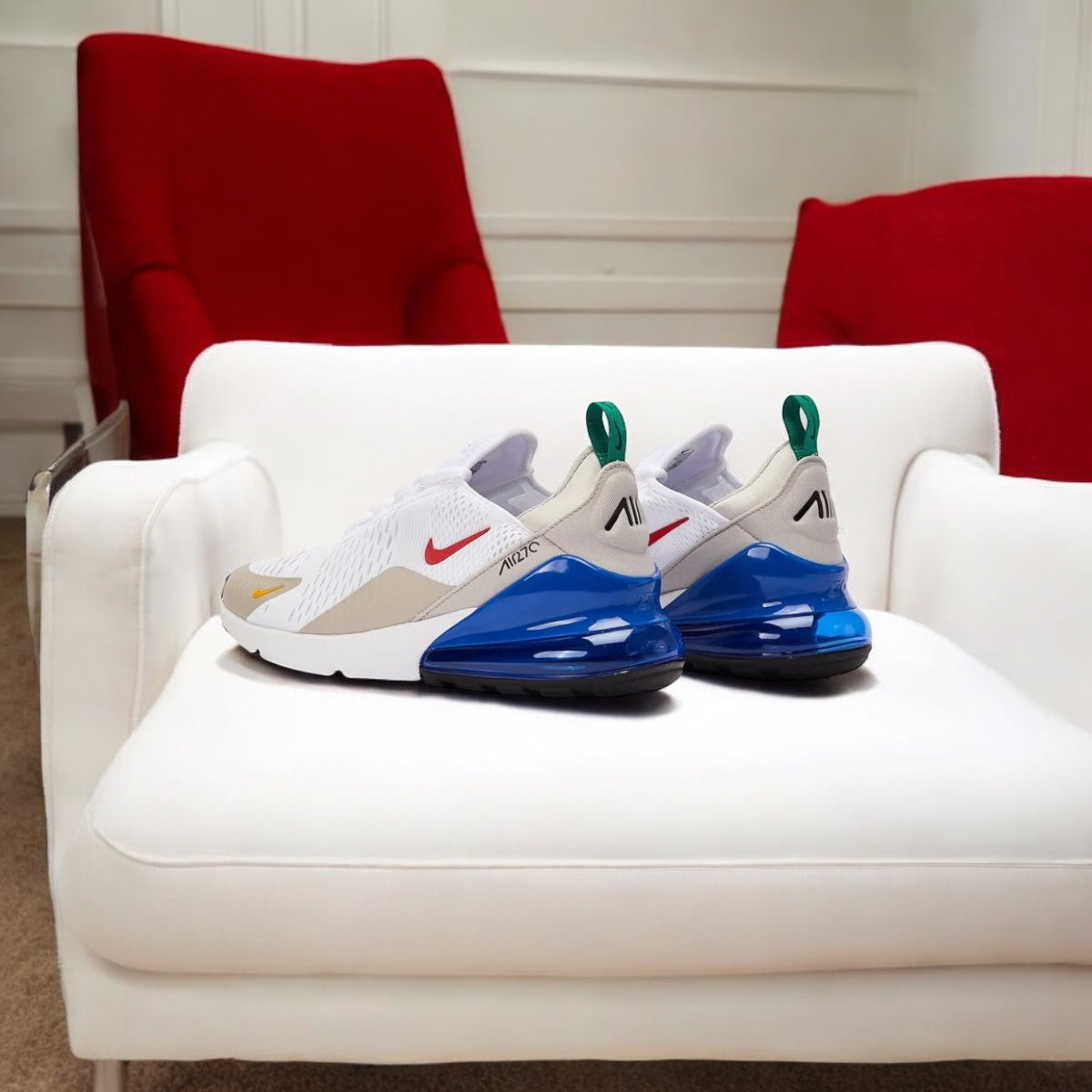 Nike Air Max 270 Blanc Jeu Royal