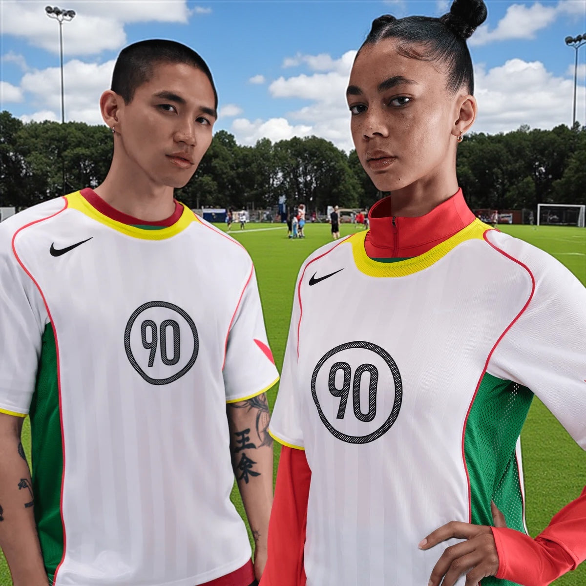 NIKE TOTAL 90 DRI-FIT SOCCER JERSEY - WHITE / OPTI YELLOW